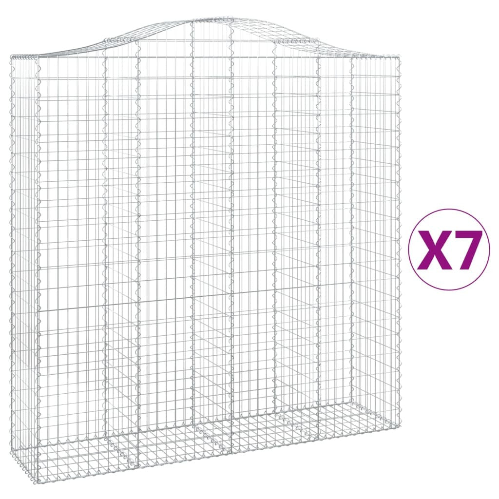 Arched Gabion Baskets 7 pcs 200x50x200/220 cm Galvanised Iron