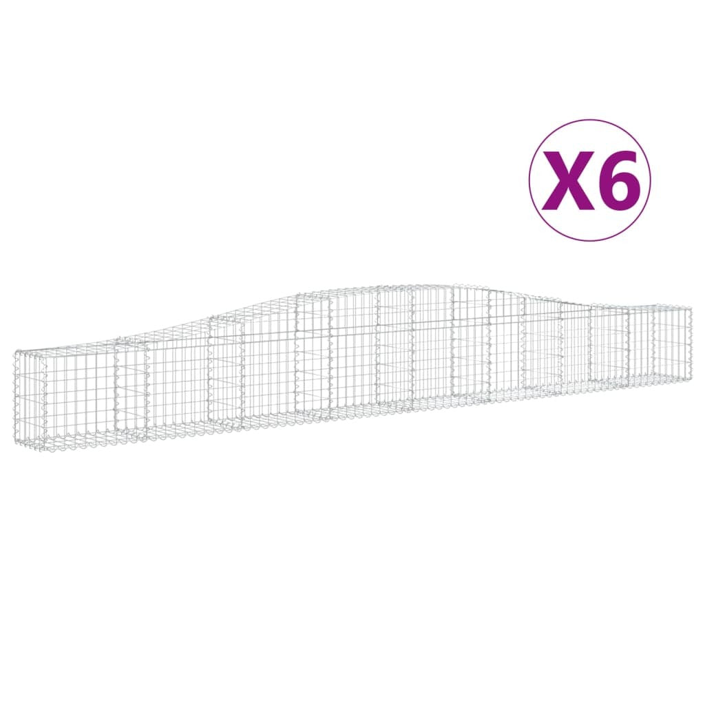 Arched Gabion Baskets 6 pcs 400x30x40/60 cm Galvanised Iron