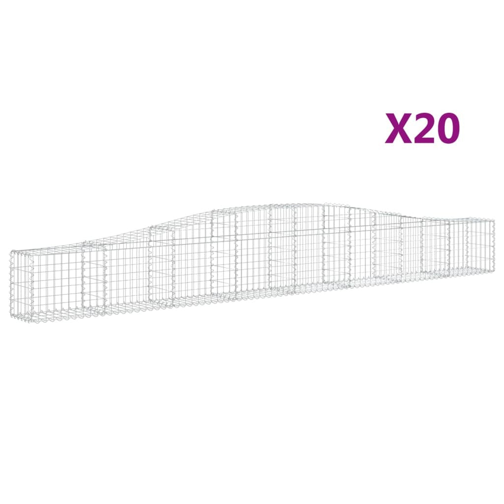 Arched Gabion Baskets 20 pcs 400x30x40/60 cm Galvanised Iron