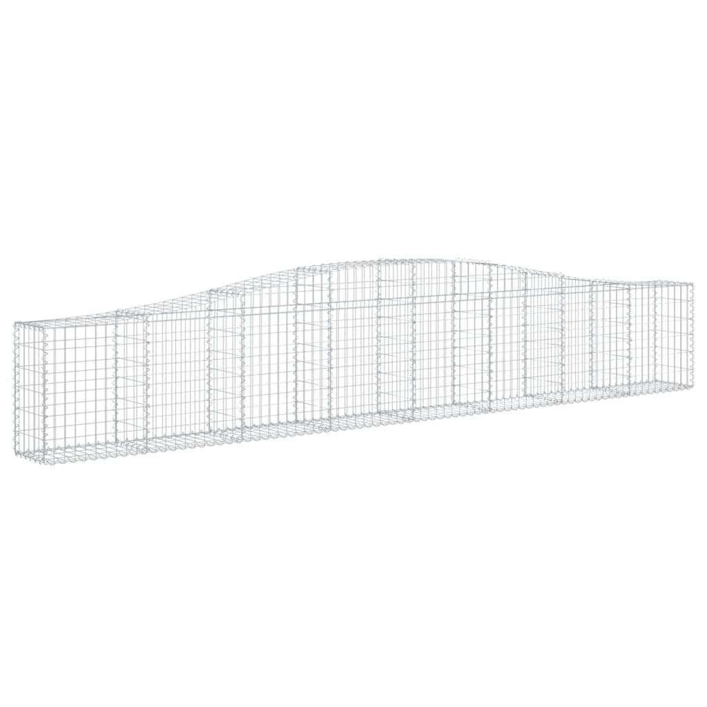 Arched Gabion Baskets 4 pcs 400x30x60/80 cm Galvanised Iron