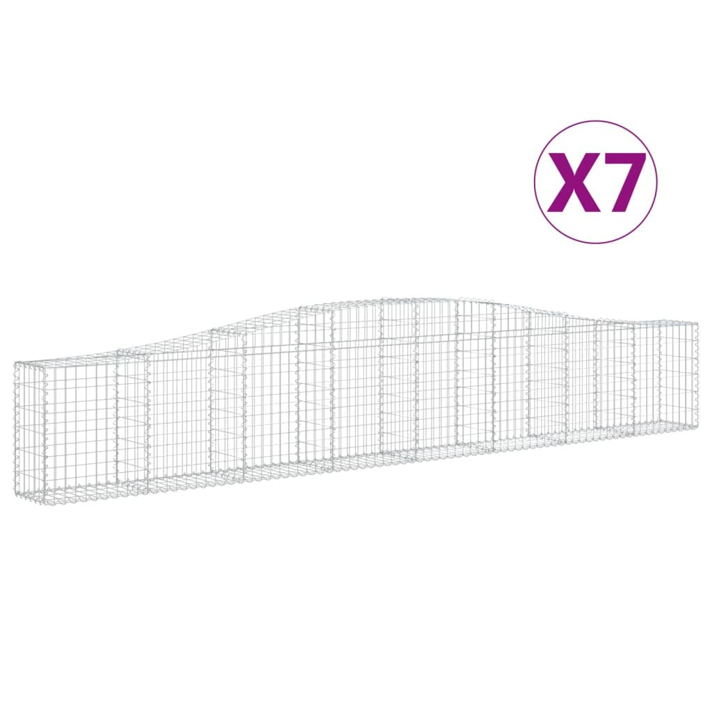 Arched Gabion Baskets 7 pcs 400x30x60/80 cm Galvanised Iron