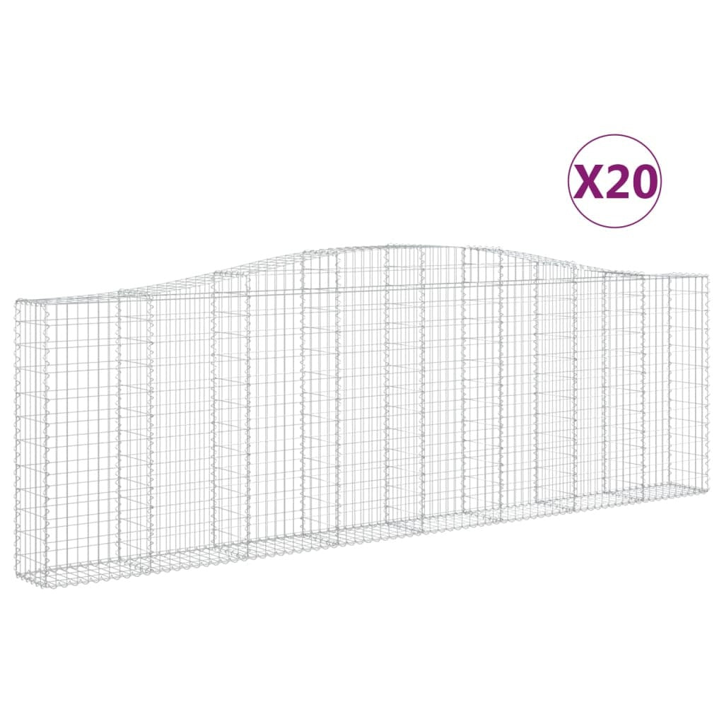Arched Gabion Baskets 20 pcs 400x30x120/140 cm Galvanised Iron