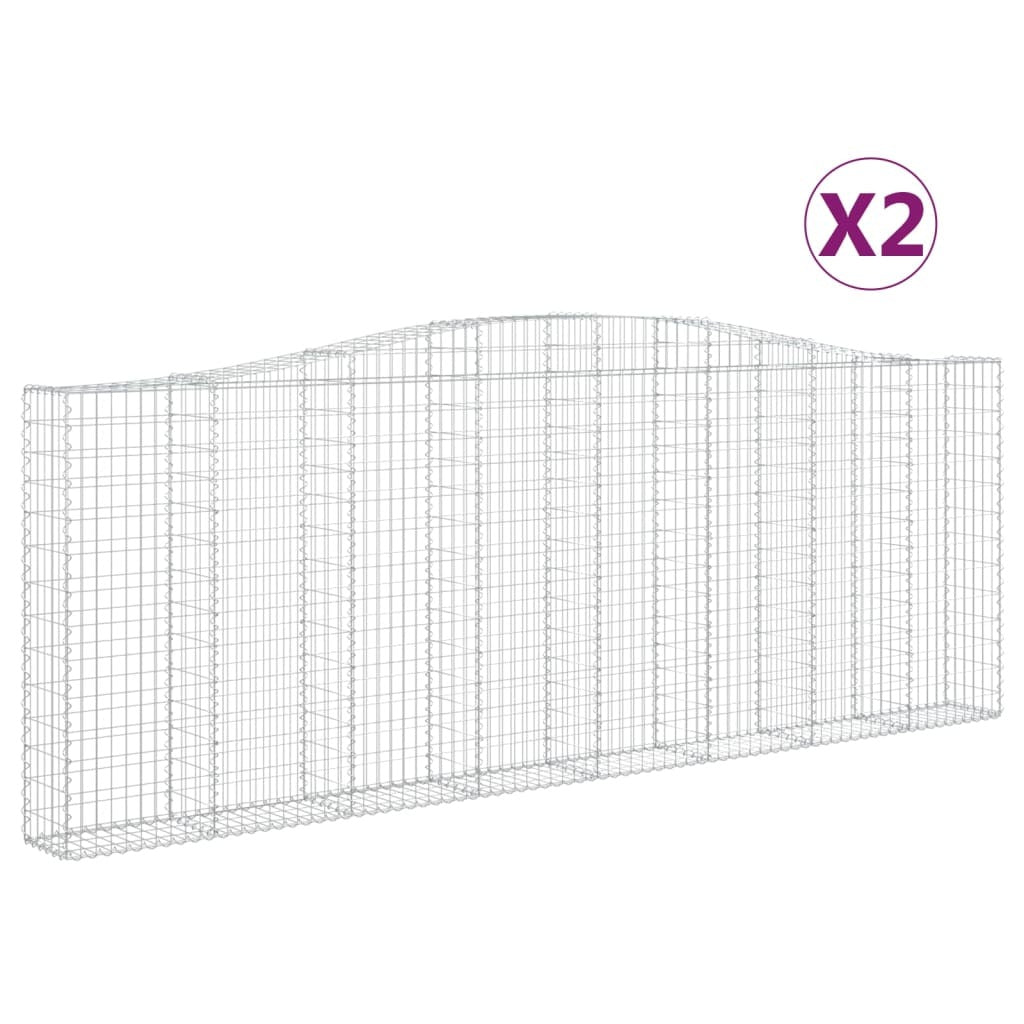Arched Gabion Baskets 2 pcs 400x30x140/160 cm Galvanised Iron