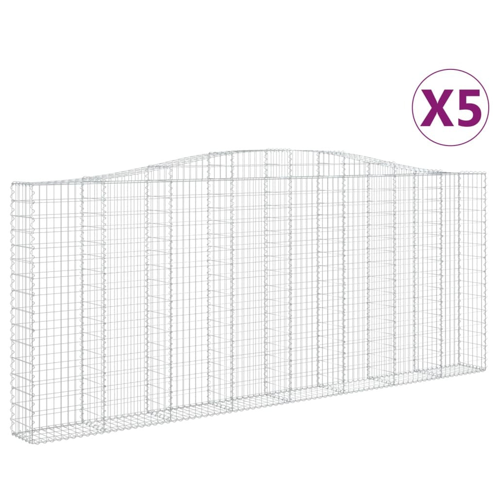 Arched Gabion Baskets 5 pcs 400x30x160/180 cm Galvanised Iron