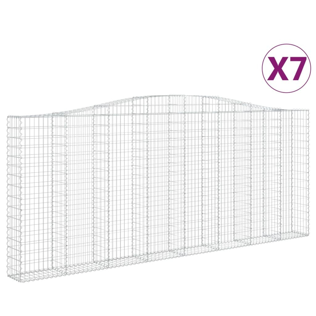 Arched Gabion Baskets 7 pcs 400x30x160/180 cm Galvanised Iron