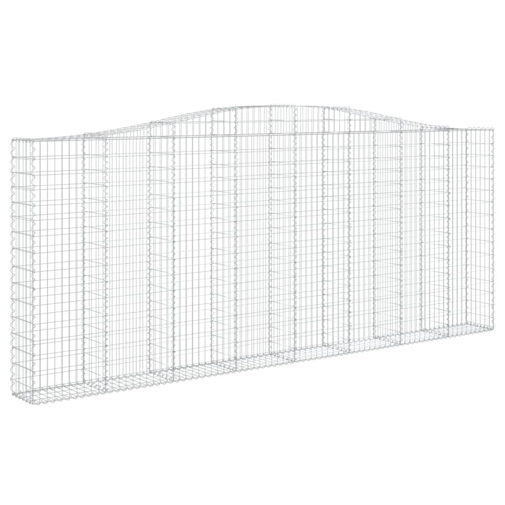 Arched Gabion Baskets 7 pcs 400x30x160/180 cm Galvanised Iron