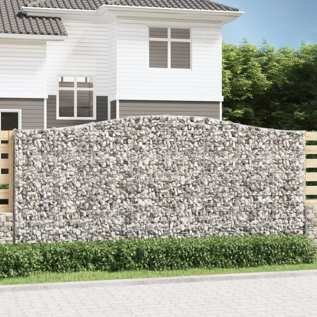 Arched Gabion Baskets 3 pcs 400x30x180/200 cm Galvanised Iron
