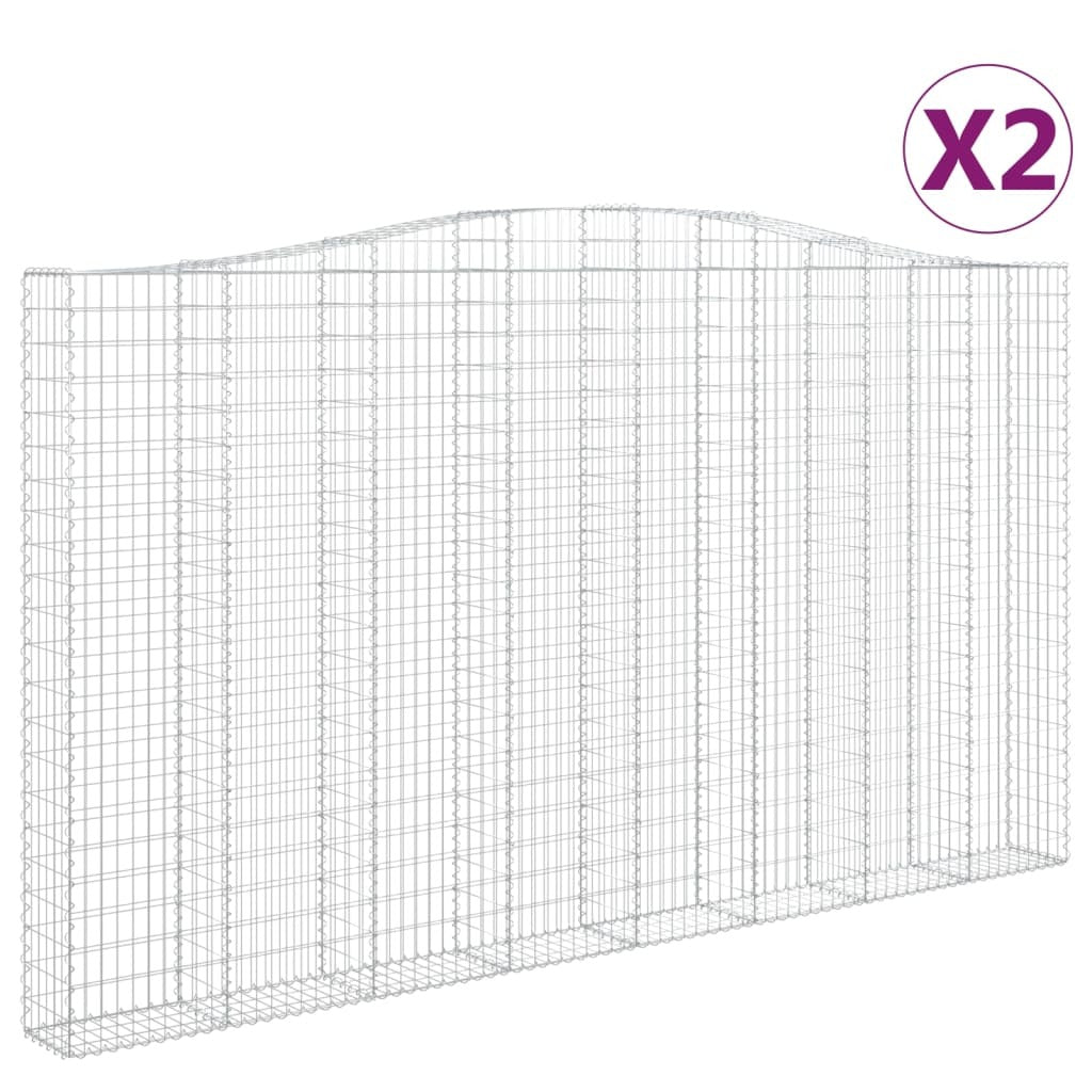 Arched Gabion Baskets 2 pcs 400x30x220/240 cm Galvanised Iron