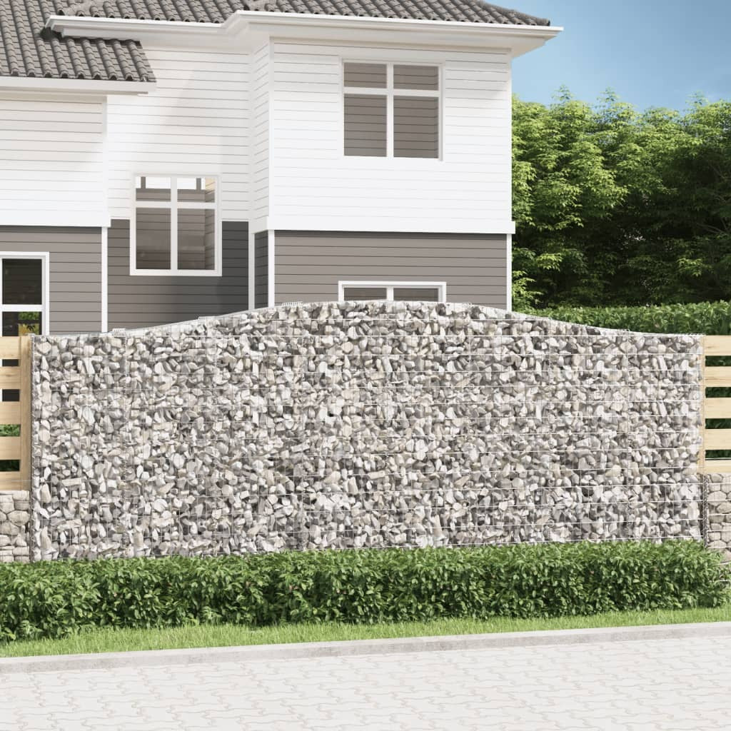 Arched Gabion Baskets 10 pcs 400x50x160/180 cm Galvanised Iron