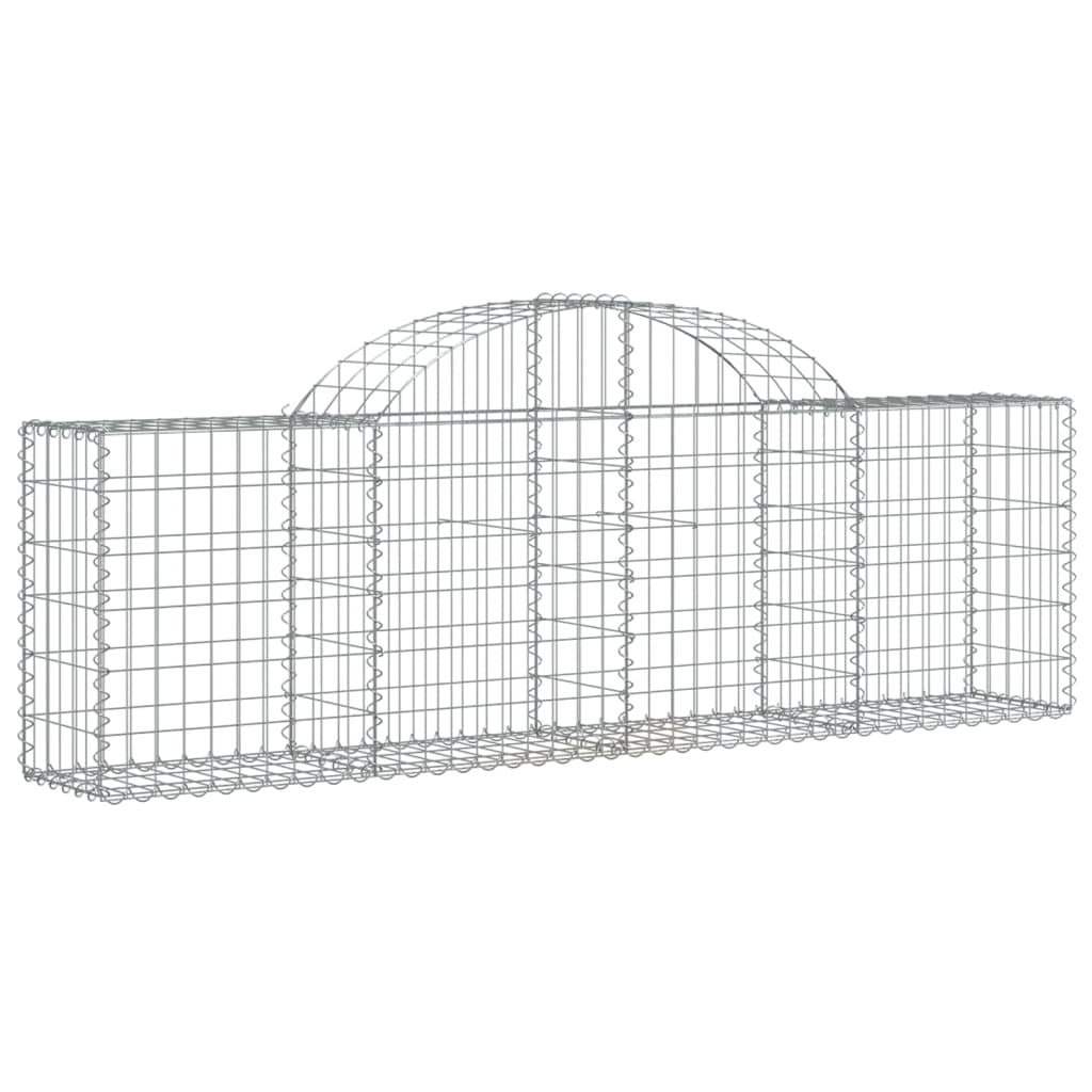 Arched Gabion Baskets 9 pcs 200x30x60/80 cm Galvanised Iron