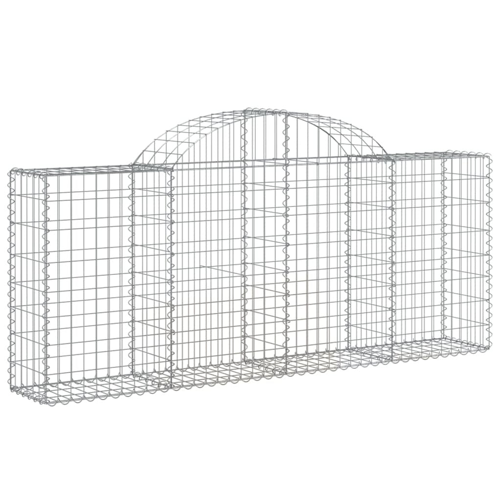 Arched Gabion Baskets 7 pcs 200x30x80/100 cm Galvanised Iron