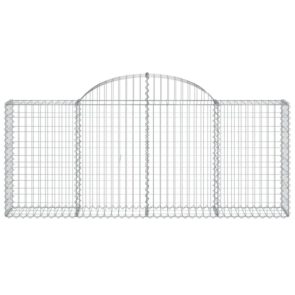 Arched Gabion Baskets 7 pcs 200x30x80/100 cm Galvanised Iron
