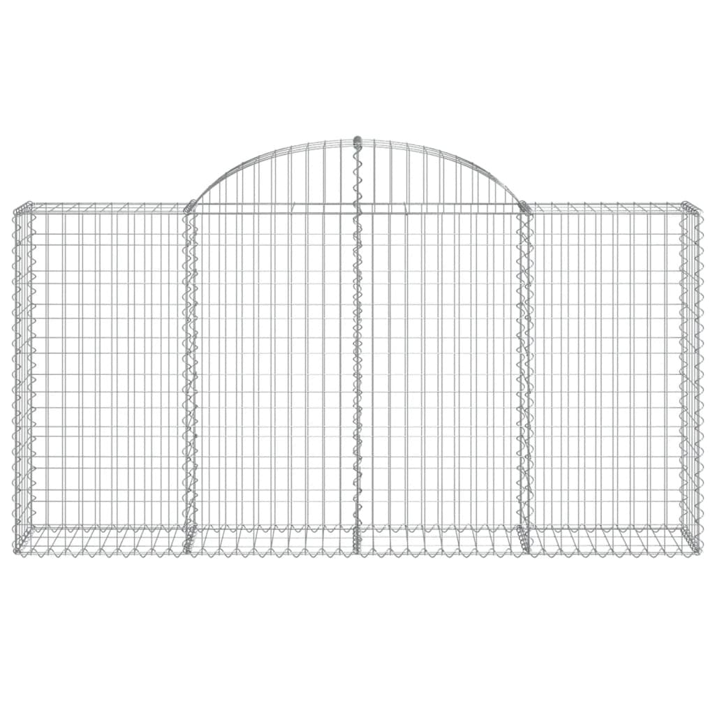 Arched Gabion Baskets 9 pcs 200x30x100/120 cm Galvanised Iron