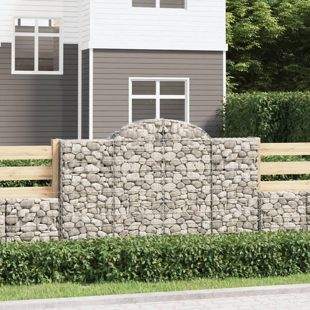 Arched Gabion Baskets 5 pcs 200x30x120/140 cm Galvanised Iron