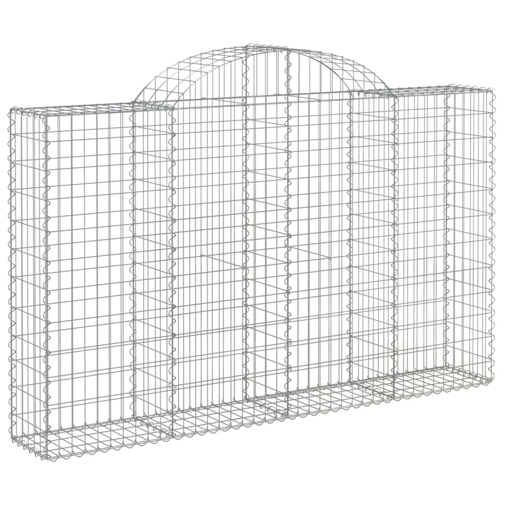 Arched Gabion Baskets 5 pcs 200x30x120/140 cm Galvanised Iron