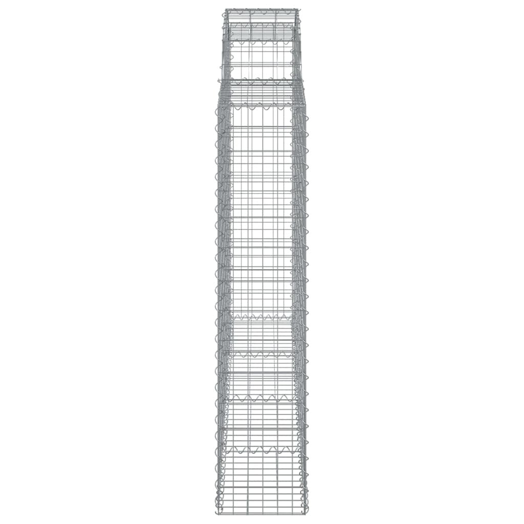 Arched Gabion Baskets 3 pcs 200x30x140/160 cm Galvanised Iron