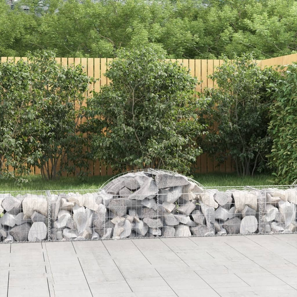 Arched Gabion Baskets 11 pcs 200x50x40/60 cm Galvanised Iron
