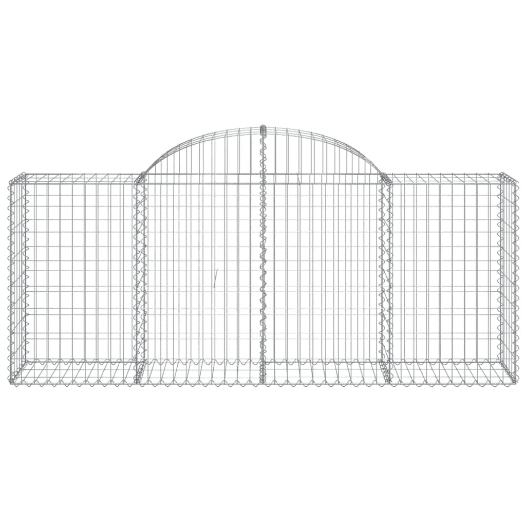 Arched Gabion Baskets 3 pcs 200x50x80/100 cm Galvanised Iron