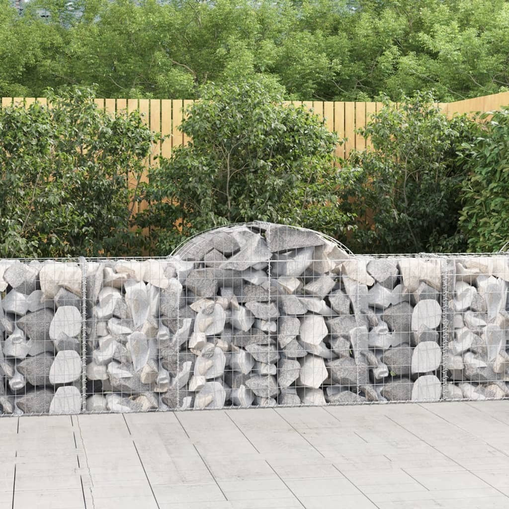 Arched Gabion Baskets 13 pcs 200x50x80/100 cm Galvanised Iron