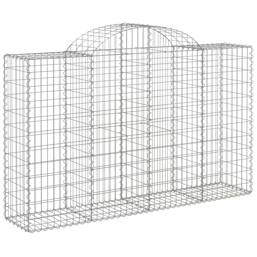 Arched Gabion Baskets 15 pcs 200x50x120/140 cm Galvanised Iron