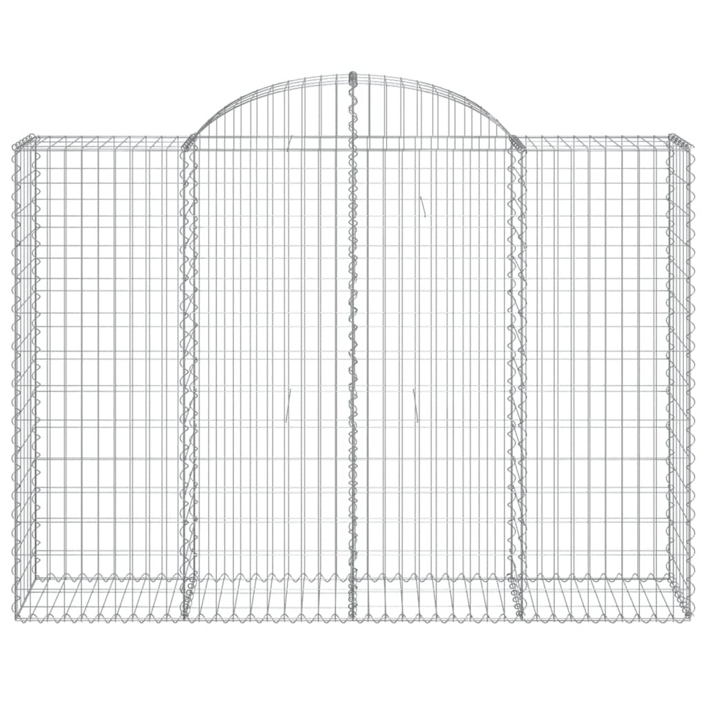 Arched Gabion Baskets 7 pcs 200x50x140/160 cm Galvanised Iron