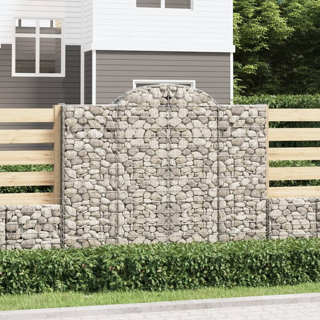 Arched Gabion Baskets 9 pcs 200x50x160/180 cm Galvanised Iron