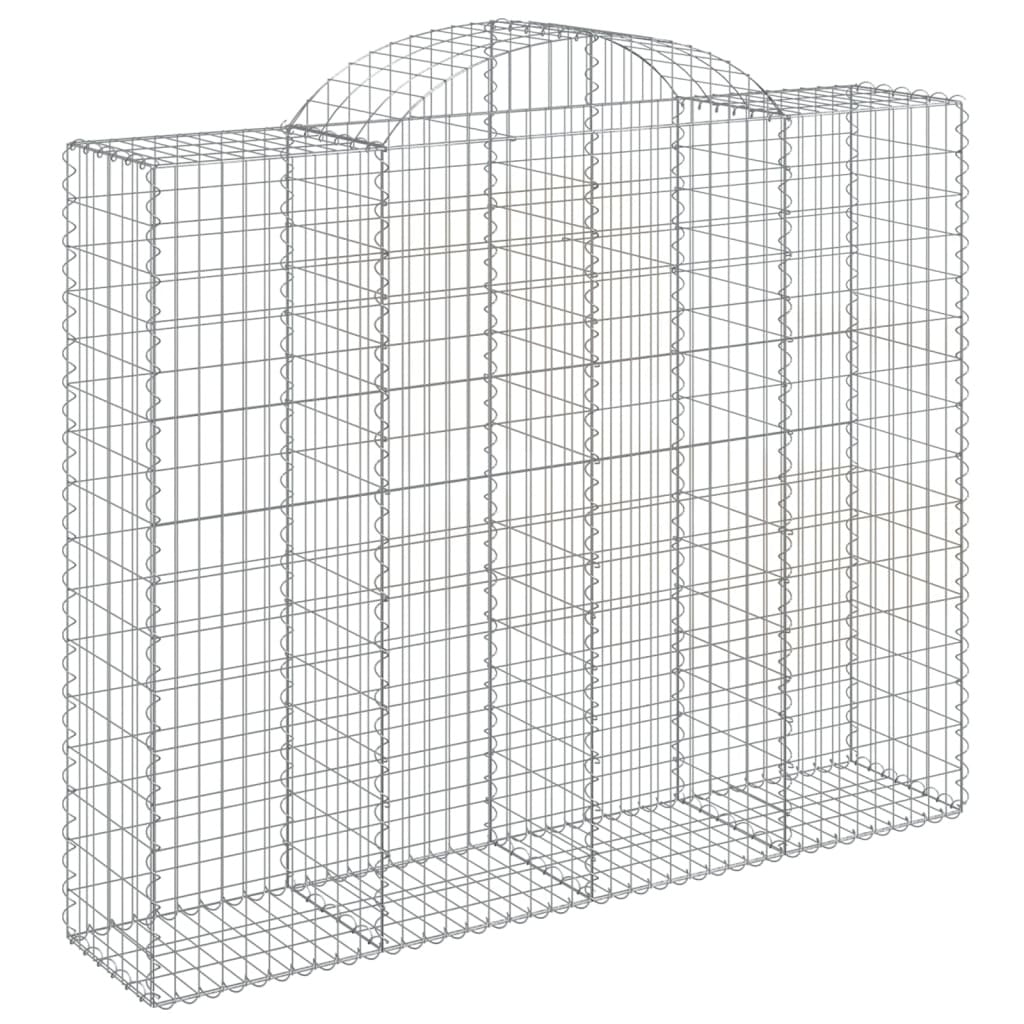 Arched Gabion Baskets 9 pcs 200x50x160/180 cm Galvanised Iron