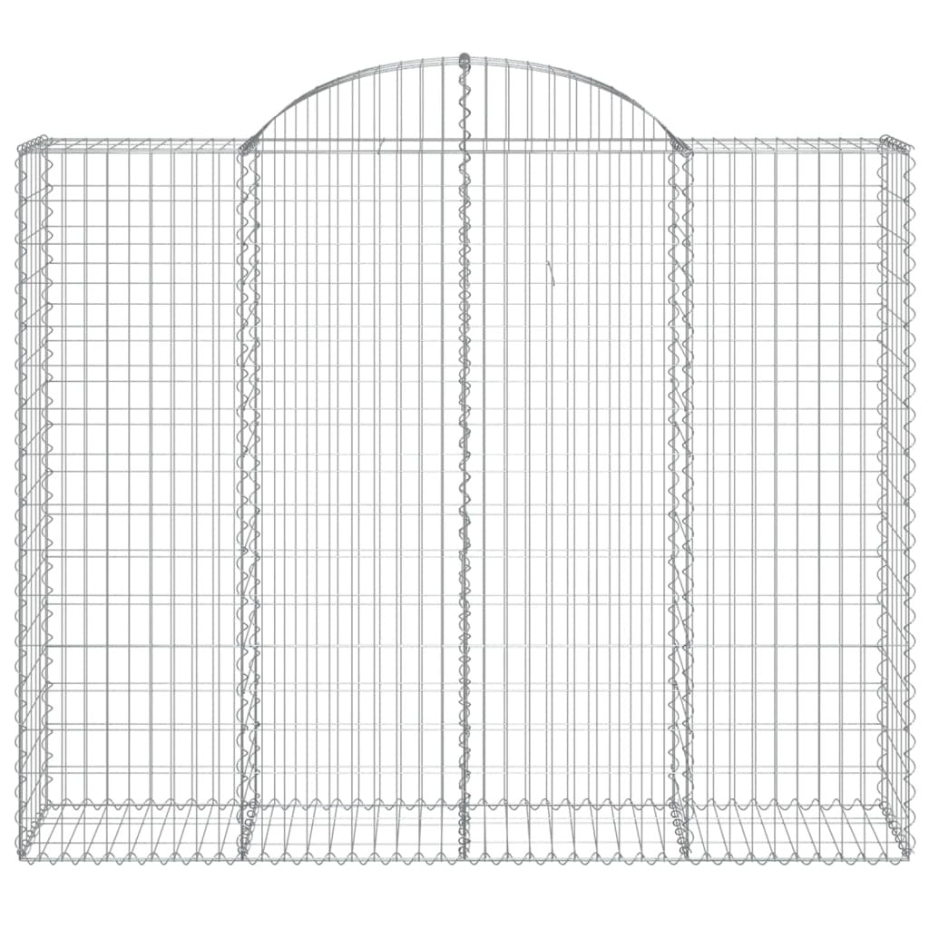 Arched Gabion Baskets 9 pcs 200x50x160/180 cm Galvanised Iron