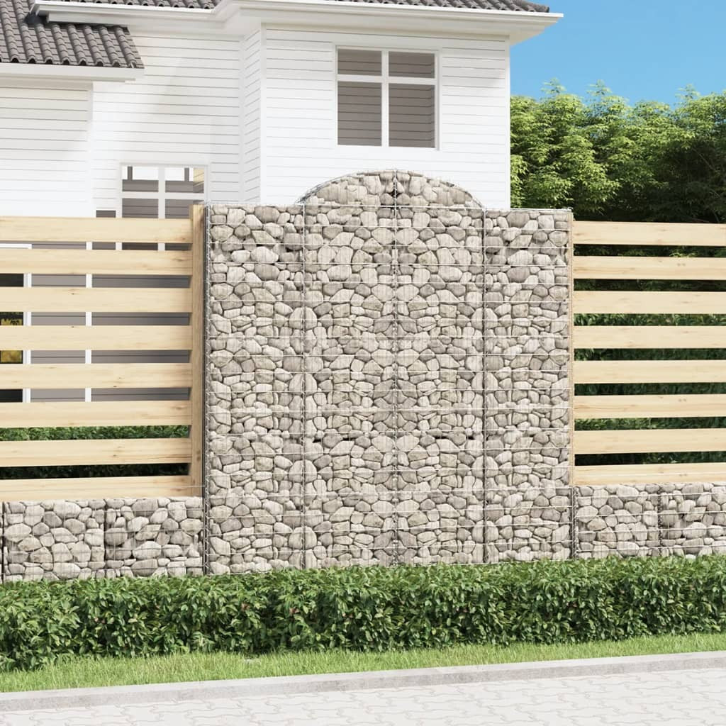 Arched Gabion Baskets 3 pcs 200x50x220/240 cm Galvanised Iron