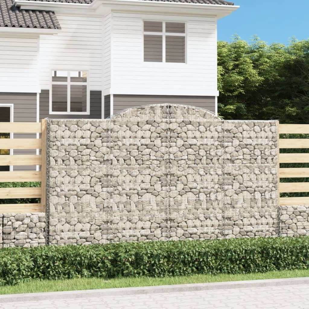 Arched Gabion Baskets 5 pcs 300x50x180/200 cm Galvanised Iron