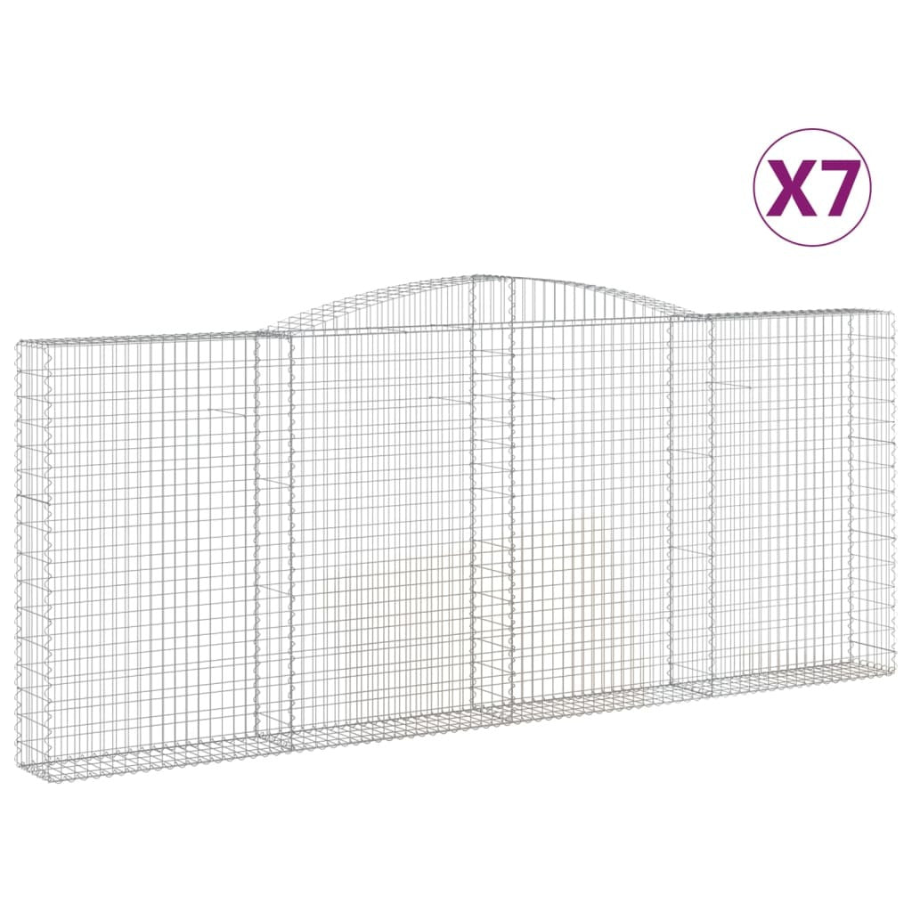 Arched Gabion Baskets 7 pcs 400x30x160/180 cm Galvanised Iron