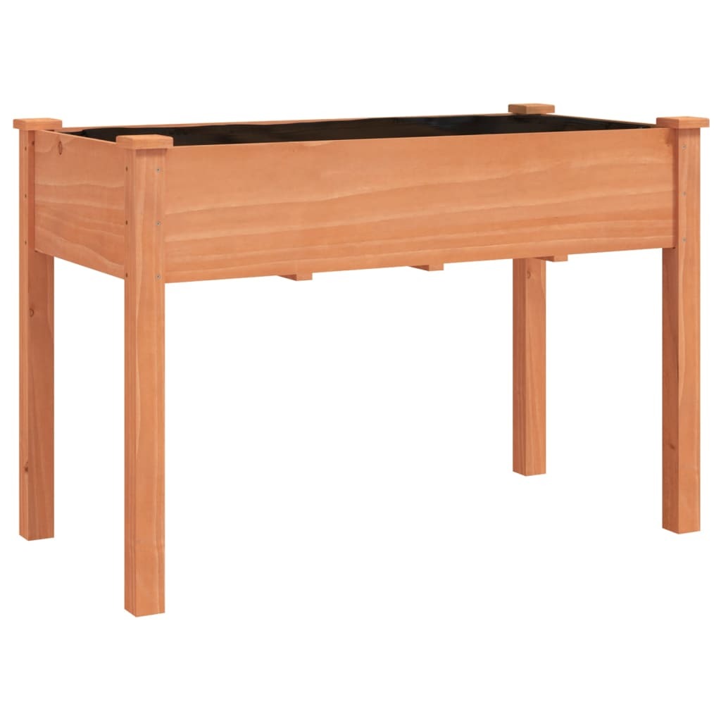 Wheeled Planter with Liner Brown 118x59x80 cm Solid Wood Fir