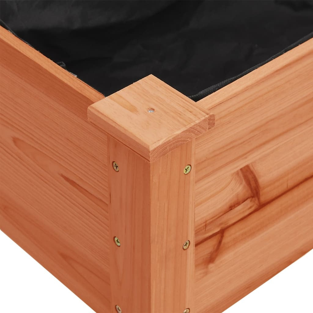 Wheeled Planter with Liner Brown 118x59x80 cm Solid Wood Fir