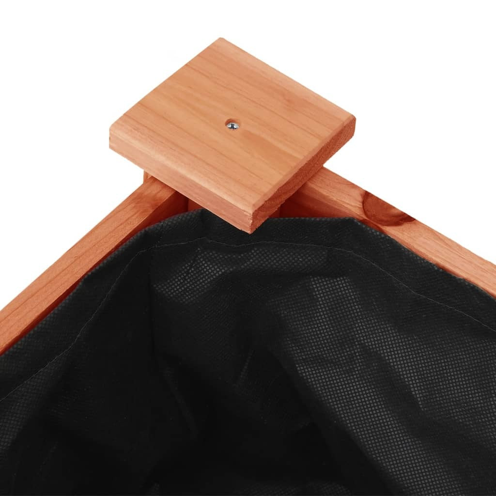 Wheeled Planter with Liner Brown 118x59x80 cm Solid Wood Fir
