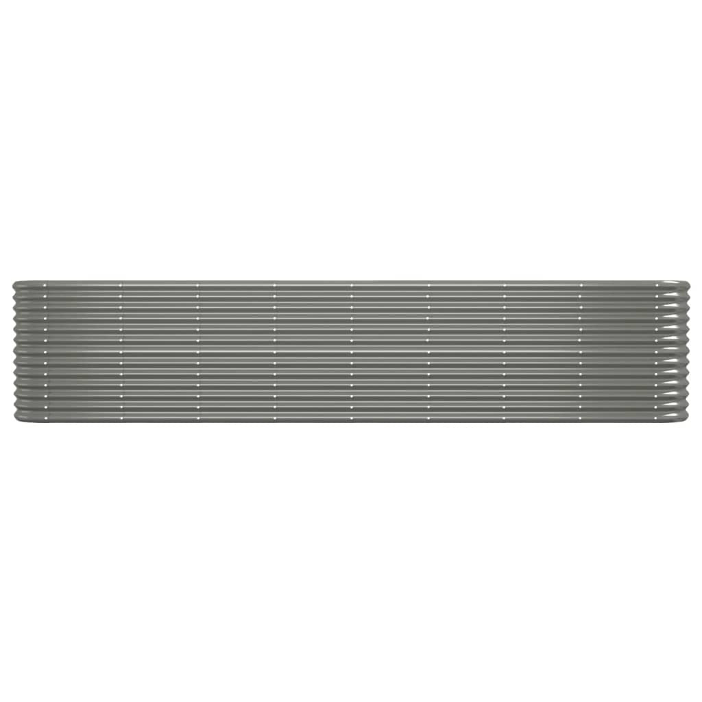 Garden Raised Bed Powder-coated Steel 332x40x68 cm Grey