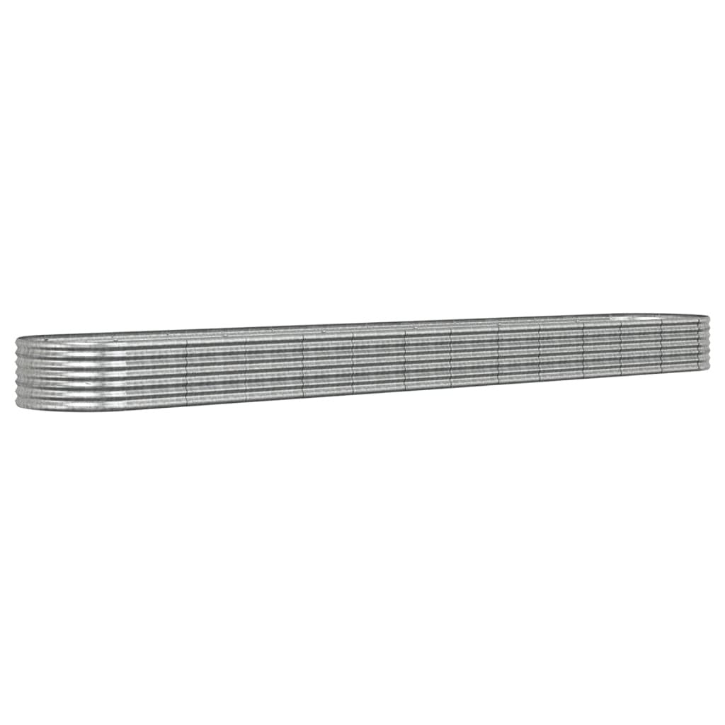 Garden Raised Bed Powder-coated Steel 512x80x36 cm Silver