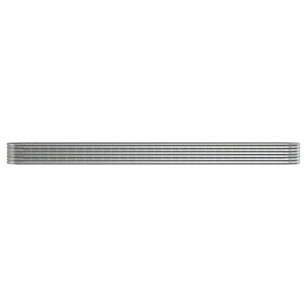 Garden Raised Bed Powder-coated Steel 512x80x36 cm Silver