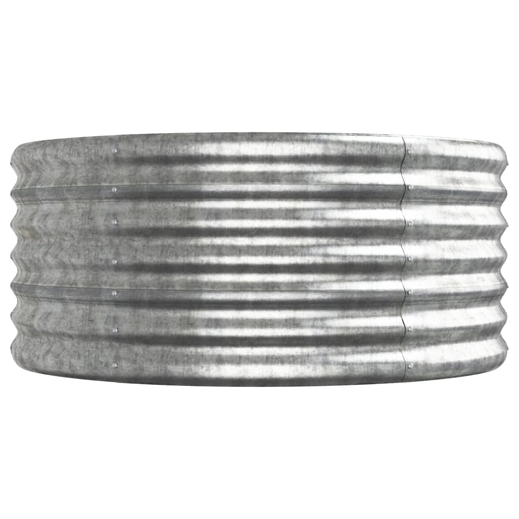 Garden Raised Bed Powder-coated Steel 512x80x36 cm Silver