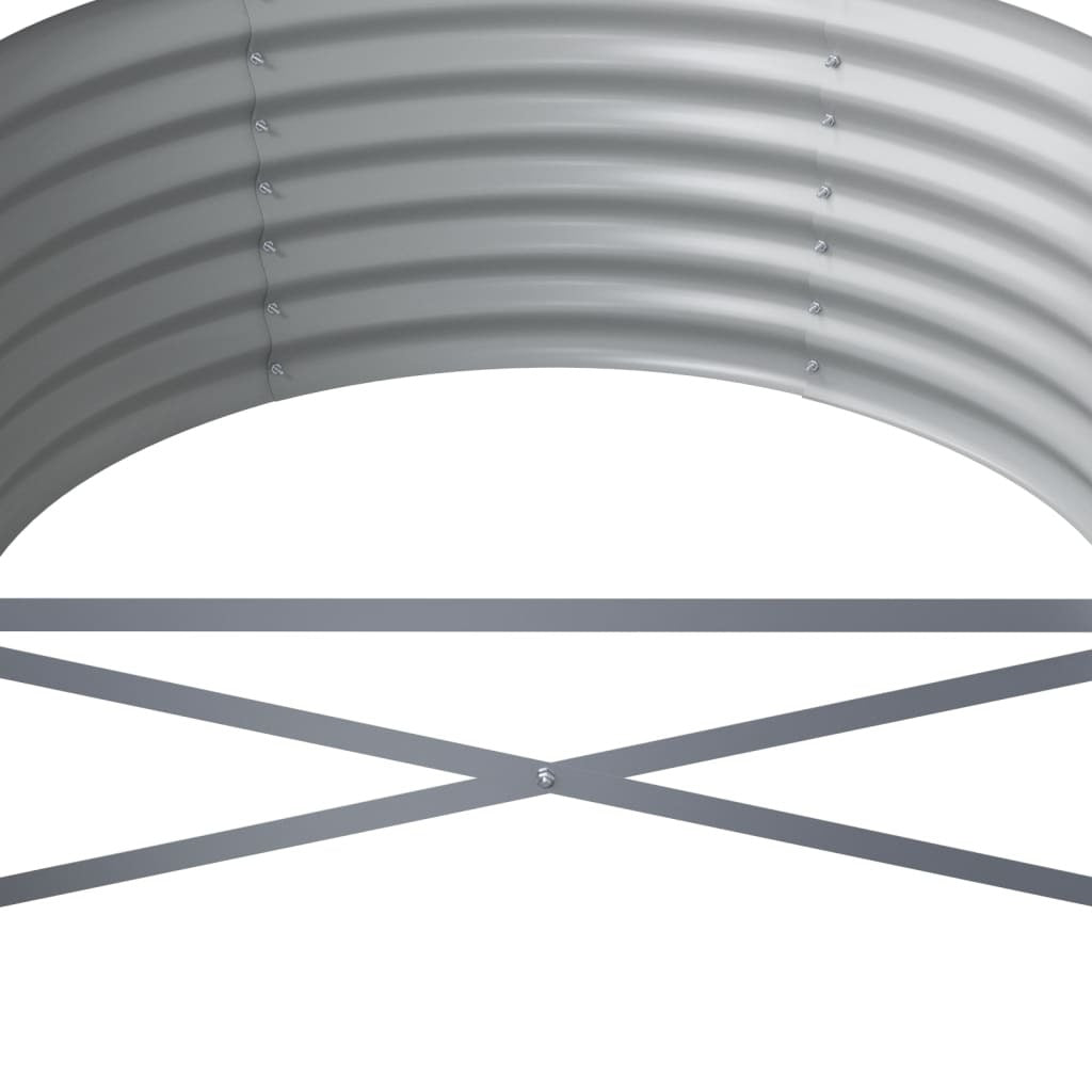 Garden Raised Bed Powder-coated Steel 512x80x36 cm Silver