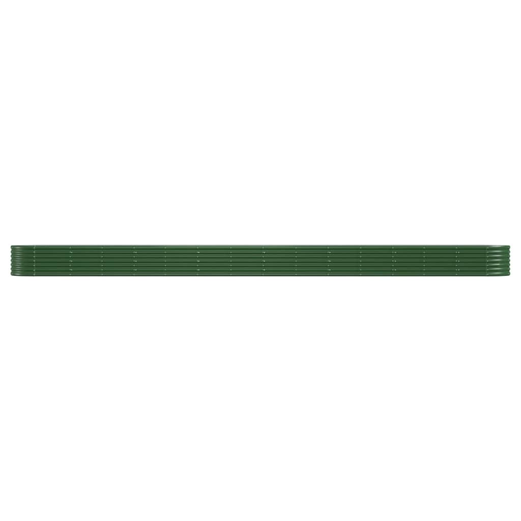Garden Raised Bed Powder-coated Steel 620x80x36 cm Green