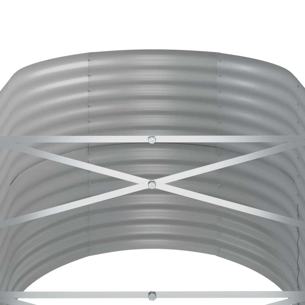 Garden Raised Bed Powder-coated Steel 152x80x68 cm Silver