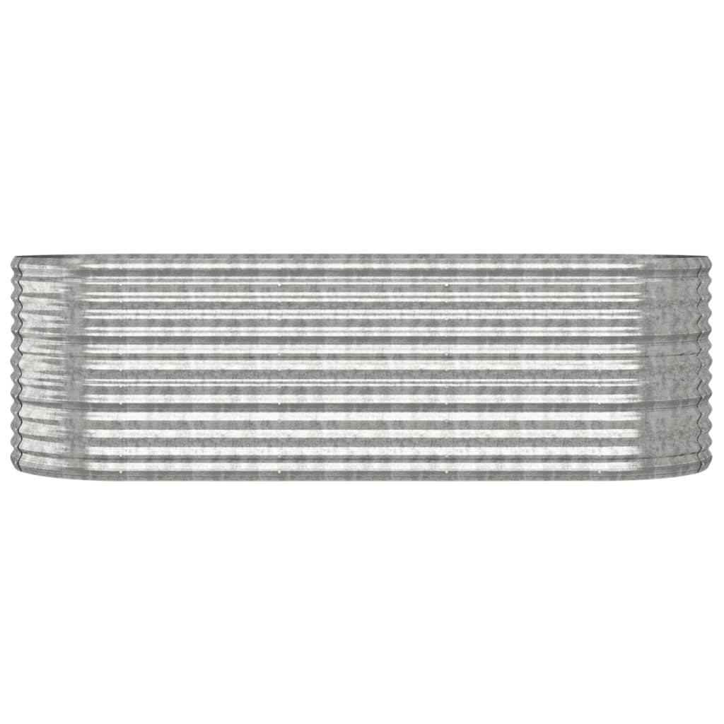 Garden Raised Bed Powder-coated Steel 224x80x68 cm Silver