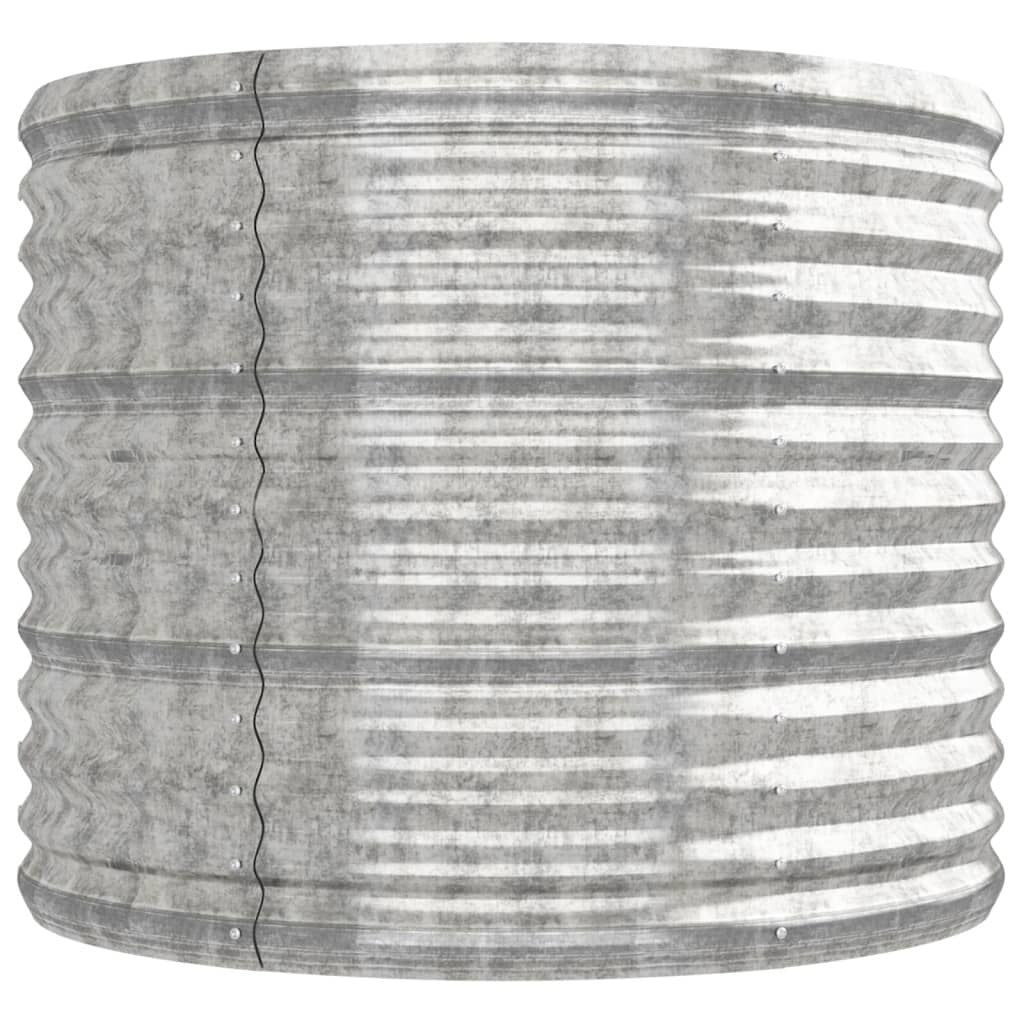 Garden Raised Bed Powder-coated Steel 224x80x68 cm Silver