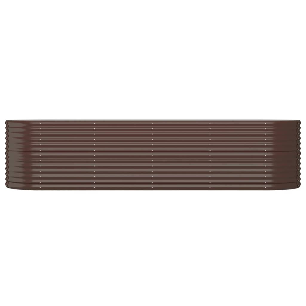 Garden Raised Bed Powder-coated Steel 296x80x68 cm Brown