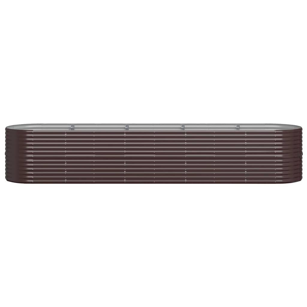 Garden Raised Bed Powder-coated Steel 368x80x68 cm Brown