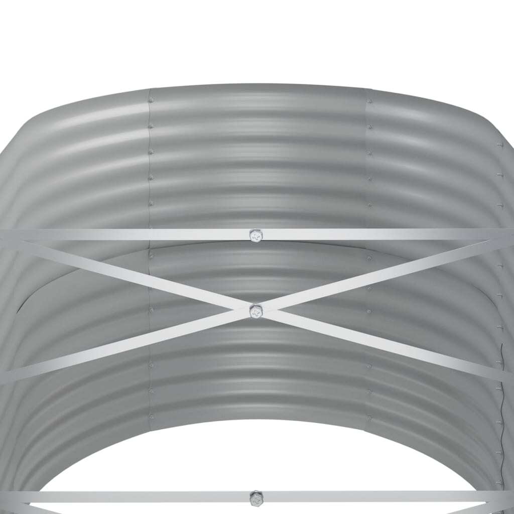 Garden Raised Bed Powder-coated Steel 440x80x68 cm Grey