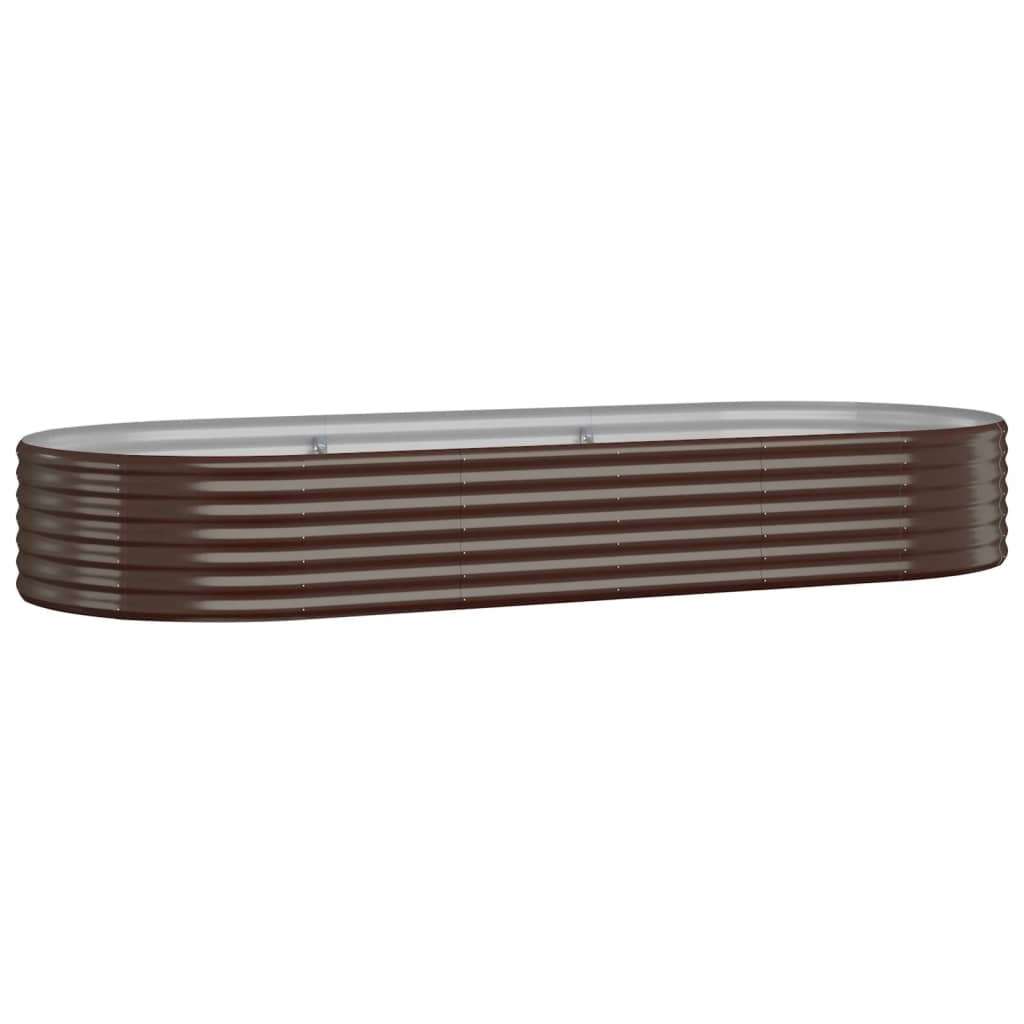 Garden Raised Bed Powder-coated Steel 249x100x36 cm Brown
