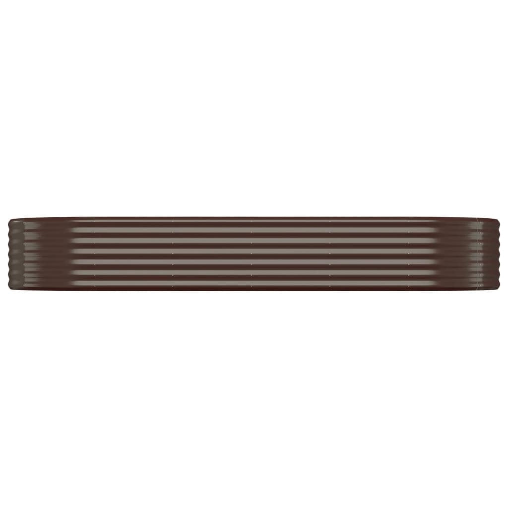 Garden Raised Bed Powder-coated Steel 249x100x36 cm Brown