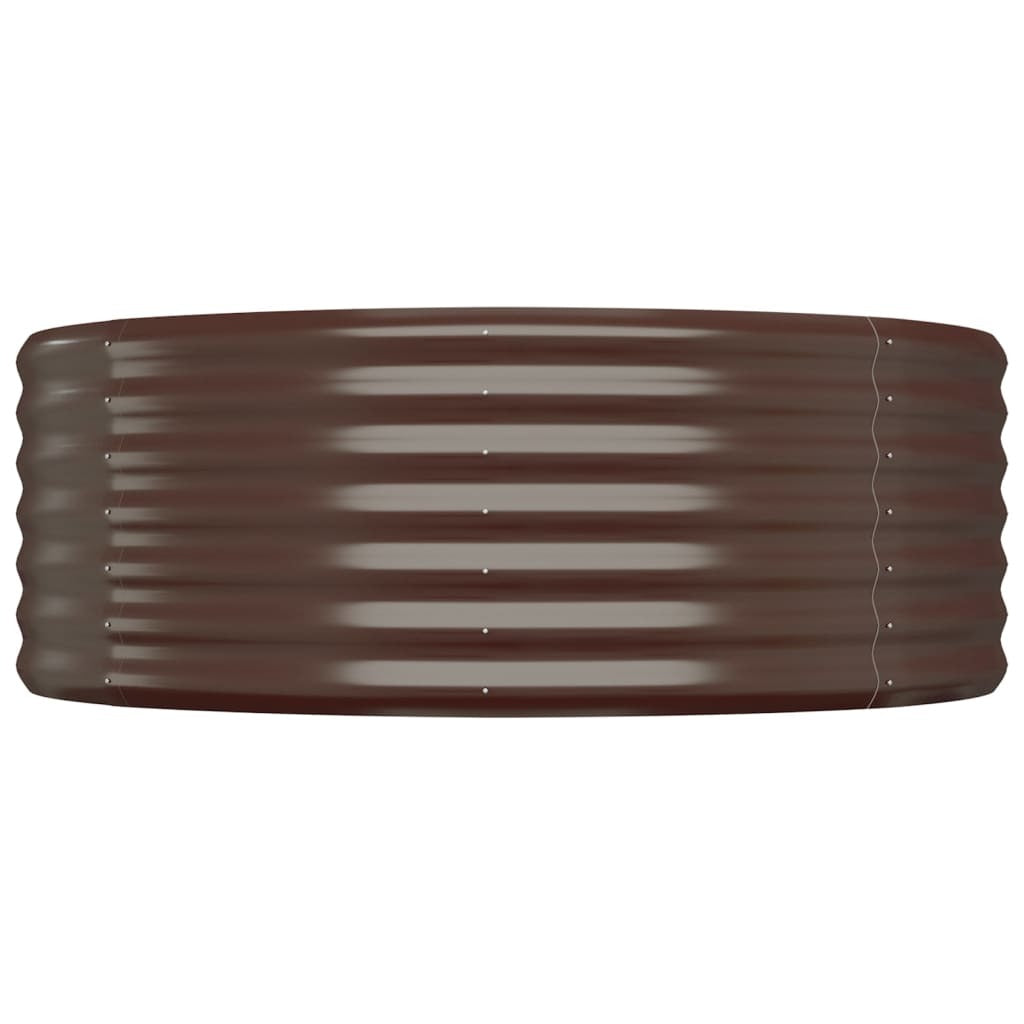 Garden Raised Bed Powder-coated Steel 249x100x36 cm Brown