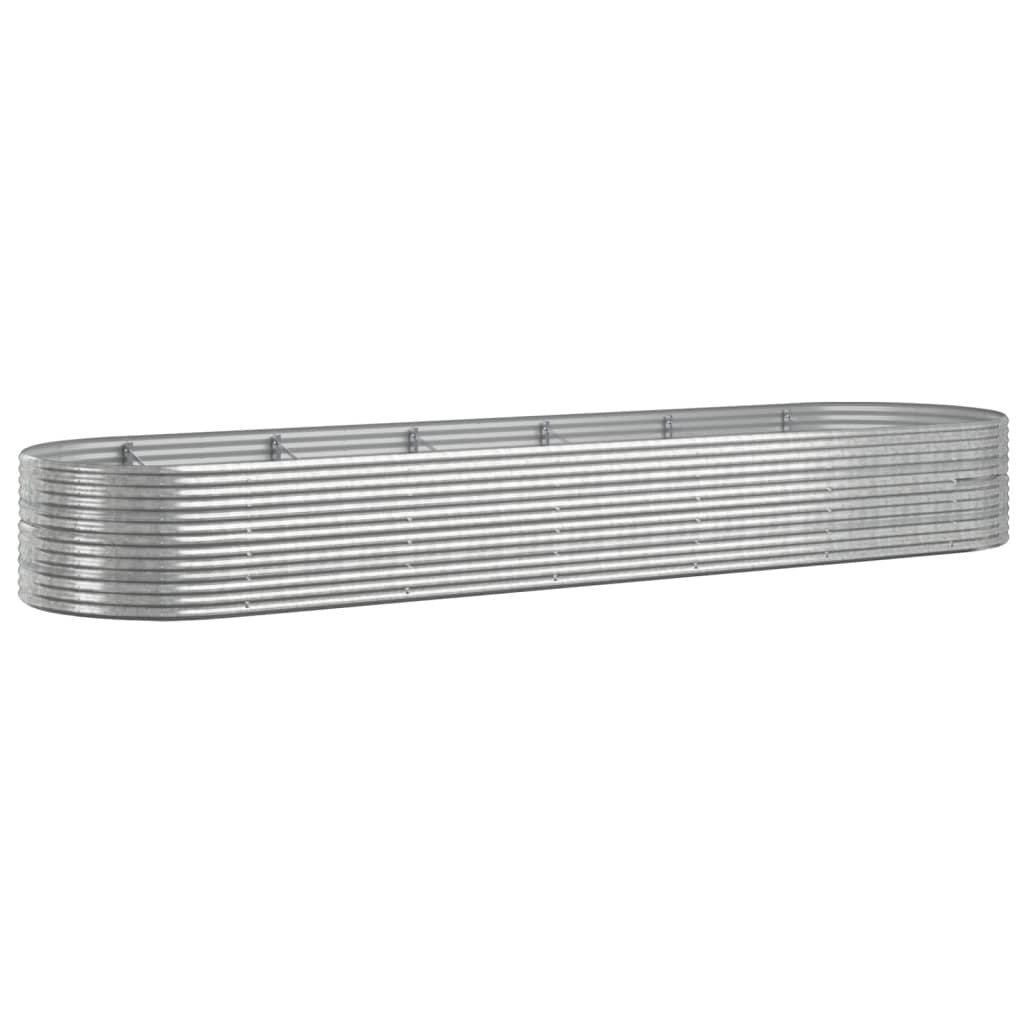 Garden Raised Bed Powder-coated Steel 510x140x68 cm Silver